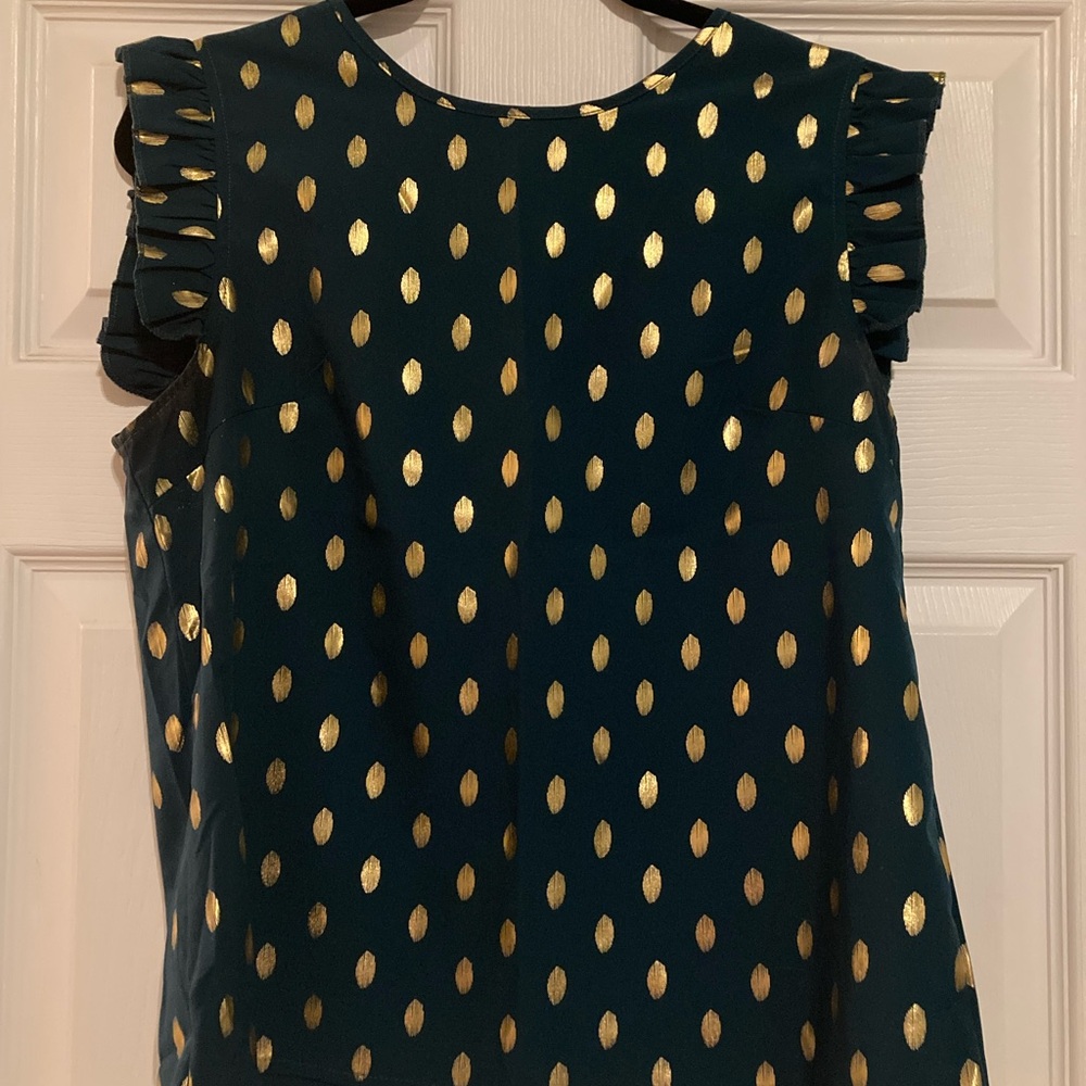 Shein Teal Top with Gold Accents